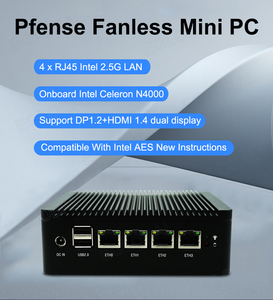 AES-NI Không Quạt Mới Nhất Máy Tính Mini PfSense Tường Lửa Với I225-V 4 Trong Điện Thoại Ce-Leron N4000 Thiết Bị Bộ Định Tuyến VPN 2.5Gbe Máy Tính Công Nghiệp - Product Image 2