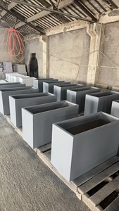 Maceta de arcilla de magnesio para interiores y exteriores delicada cuboide de varios tamaños mediana y <span class=keywords><strong>grande</strong></span> - Product Image 3
