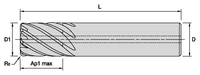 Fraise en carbure monobloc pour l'usinage du titane et de l'acier inoxydable, avec revêtement TiAlN, refroidissement interne, à 8 cannelures, HARVI IV Kennametal KCSM15A