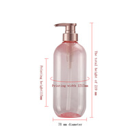 Bouteilles pour shampooing, nouveau conteneur plat rose 500ml, 500g, emballage pour belles produits capillaires, vente en gros