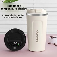 Mug à café intelligent isotherme en acier inoxydable de 380/510 ml avec couvercle à affichage de la température, gourde isotherme anti-fuite, gobelet de voyage