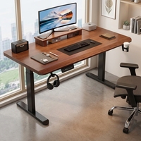 Bureau électrique à hauteur réglable en bois massif OEM 1600*600mm à moteur unique, bureau d'ordinateur intelligent, poste de travail pour la maison, le bureau et l'e-sport