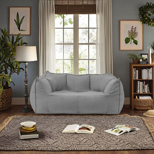 Modern Double Seater Loveseat Bean Bag Chair Compressed <strong>Sofa</strong> <strong>Foam</strong> with Cotton Fill Vacuum-Packed Home Furniture for Living Room - Product Image 4