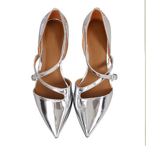 2025 New Elegant Pointed <b>Toe</b> Women Heeled Sandals Women's Chunky Pumps Genuine Leather Shoes Fashion Party Dress Heeled Sandals - Product Image 4