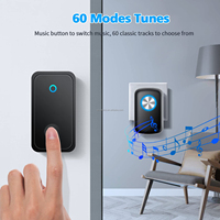 Transmisor de Timbre Autoalimentado con 60 Tonos Intercambiables, Sonido Claro y Fuerte, 5 Niveles de Volumen Ajustables, Kit de Timbre Inalámbrico