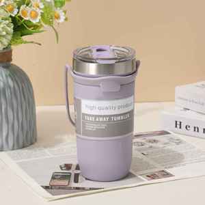 Double-walled Stainless Steel <b>Large</b>-Capacity Leak-Proof Thermal Insulation Car Cup with Handgrip - Product Image 3