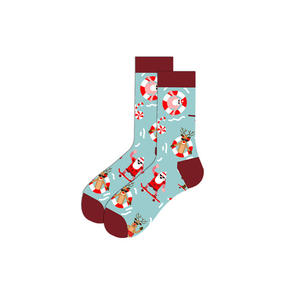 Chaussettes Jacquard de Noël transfrontalières pour hommes et femmes en coton peigné hauteur d'équipage Design de dessin animé décontracté pour le festival - Product Image 5