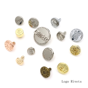 Rivet à double capuchon en métal 8 mm, <span class=keywords><strong>mini</strong></span> rivet à double face avec logo, rivet personnalisé pour cuir, jeans, casquette, clous, accessoires pour sacs - Product Image 3