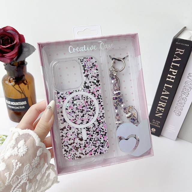 Luxury Bling 3D love Magnetic Holder Phone Case for iPhone 15 Pro Max for iphone 17 16 Pro Max Free Shipping Wireless Charging
