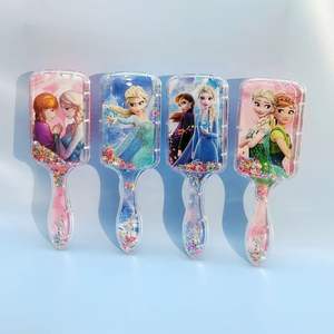 Glace neige carré Long manche Nylon Sequin liquide sable cheveux peigne Sanrio <span class=keywords><strong>Hello</strong></span> <span class=keywords><strong>Kitty</strong></span> dessin animé mignon Massage peigne en gros - Product Image 1