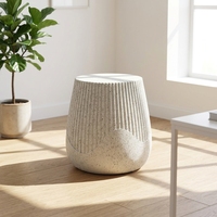 Table basse de jardin en terrazzo moucheté, côtelée et striée, en MgO, moderne, durable, mobile, résistante aux intempéries, pour intérieur et extérieur