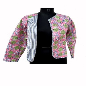Veste en polaire à fleurs pour femmes, réversible, en coton, manteau court d'hiver pour filles, prix avantageux - Product Image 6