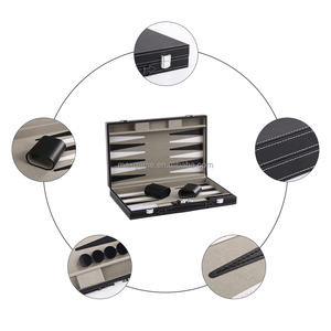Set da viaggio personalizzato per adulti Backgammon portatile con custodia in pelle e chip per giochi di scacchi - Product Image 5