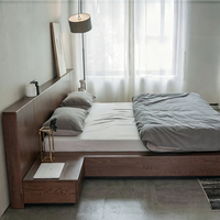 Lit bas tatami moderne en bois massif avec rangement, lit simple en chêne blanc, sur mesure en bois de noyer noir d'Amérique du Nord