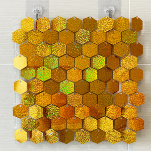 Hexagon Shimmer Wall Panel Sequin Wall <strong>Backdrop</strong> Dazzling Prism Crystal Decor For Hotel Mall Trade Show Wedding Hall Stage - Product Image 1