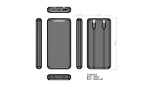 แบตเตอรี่สำรองพกพาขนาด 10000mAh ดีไซน์บางเฉียบ พร้อมสายชาร์จคู่ในตัว - Product Image 4