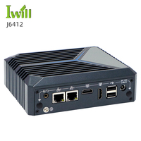 Ordinateur sans ventilateur pas cher J1900 J6412 N100 Mini PC de bureau 12v 10w I3 I5 I7 Mini PC avec emplacement pour carte SIM Dual LAN 4 LAN RS232