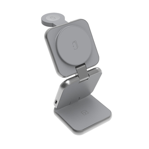 Station de téléphone portable magnétique pliable multifonctionnelle en métal avec réglage de l'angle <span class=keywords><strong>Mini</strong></span> pour <span class=keywords><strong>Android</strong></span> pour iphone 16 3 en 1 chargeur sans fil - Product Image 4