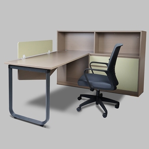 Escritorio de oficina de diseño simple en forma de L con gabinete Muebles de oficina de madera para empresa de oficina - Product Image 4