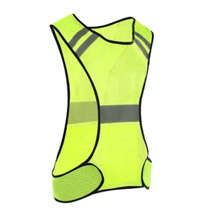 Customized Logo Safety High Visibility Vest with Elastic Strap for Night Running Riding Equipment