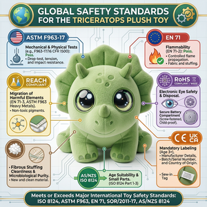 Juguete de Peluche Triceratops con IA, Venta al Por Mayor, OEM, Montessori, Personalizado, para el Desarrollo del Pensamiento Lógico, Interactivo, Cognitivo e Inteligente - Product Image 4
