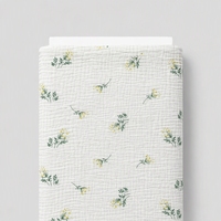Nouveau tissu en gaze double couche froissée en coton fleuri, respirant et léger, pour robes, chemises, garçons et filles, certifié GOTS