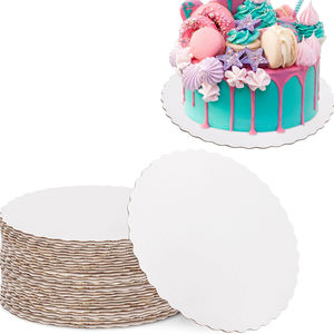 Assiettes à gâteau jetables 10 pouces Plateau à gâteau <span class=keywords><strong>en</strong></span> <span class=keywords><strong>carton</strong></span> blanc Cercles ronds Base - Product Image 1