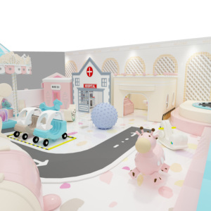 Nouvel équipement de terrain de jeu intérieur pour enfants, design professionnel, thème macaron, piscine à balles, avec toboggan - Product Image 1