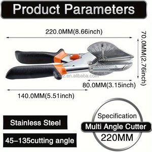 Industrial SK5 Steel Miter <b>Shears</b> Multi Functional Anti-Rust Hand Cutting <b>Tools</b> For PVC Trunking Straight & Angular Cutting - Product Image 2