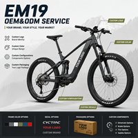 Bicicleta Eléctrica de Montaña de Fibra de Carbono con Motor Central de 36V 250W, Suspensión Completa, 12 Velocidades, Horquilla RockShox, Freno de Disco Hidráulico, OEM EMTB