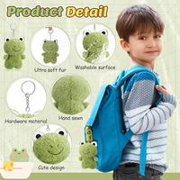 Jouet en peluche personnalisé grenouille porte-clés en peluche 5 ''jouets en peluche pour animaux de compagnie ours en peluche grenouille chien chat Panda Crocodile mini animal en peluche