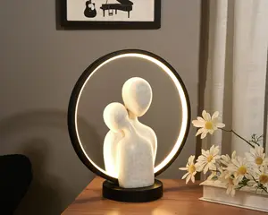 USB Abstract Lover Statue 3D Night Light Resin Couple Sculptures Table Lamps Decorations For Home Light