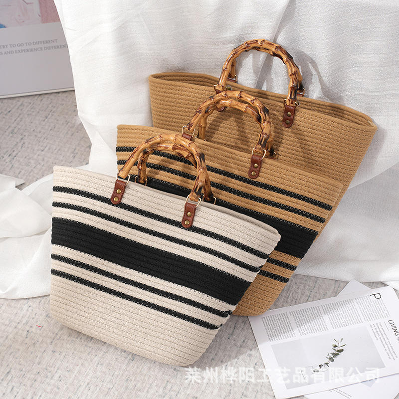 Moda verano algodón cuerda bolso de punto|