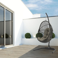 Tissage suspendu balançoire chaise hamac loisirs de plein air patio jardin cour PE rotin oeuf chaises balançoire