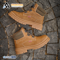 Bottes de travail mi-montantes OEM en toile et cuir avec bouton rotatif, unisexe, anti-rayures, style jogger, chaussures de sécurité à embout d'acier, pour l'hiver, en fourrure et daim