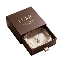 Boîte à bijoux coulissante de luxe personnalisée, emballage cadeau en papier sur mesure pour bague, collier, bracelet, boucles d'oreilles, pendentif