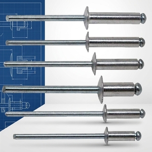 Remaches Ciegos de Aluminio Suministrados por el Fabricante, Cabeza de 4mm de Diámetro, 8mm de Longitud, Clase 6, Todos <span class=keywords><strong>los</strong></span> Tamaños, Remaches Plateados de Aluminio - Product Image 1