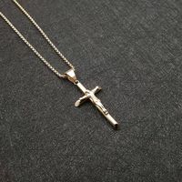 YS016 populaire jésus croix pendentif en acier inoxydable mode bijoux chrétiens 24k or hommes pendentif collier Graduation cadeau