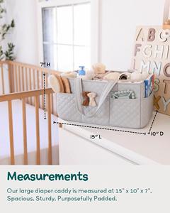 Organisateur de couches pour bébé, panier de rangement matelassé pour la chambre de bébé, organiseur de table à langer portable - Product Image 2