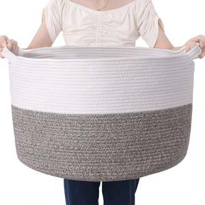 Ensemble de 2 paniers à linge lavables en machine, tissés à la main, avec couvercle, en plastique, style boîte à pain mignonne, avec poignée - Product Image 4
