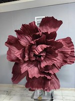 T-258 Fleurs Géantes Faites à la Main Artificielles Rouges Roses et Violettes pour Décoration de Toile de Fond de Mariage, Maison, Pièce ou Événement