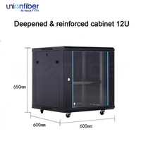 Armoire de réseau de données intérieure 19 pouces 12U certifiée CE RoHS ISO, noire, taille personnalisée, petite armoire de réseau domestique pour salle informatique