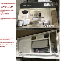 Ensemble de douche thermostatique en laiton noir à température constante avec affichage numérique intelligent pour salle de bain murale carrée