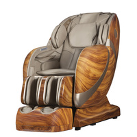 China Shanghai HENGDE Factory Tipo de lujo Grano de madera SL-track Mecanismo 4D Gravedad cero Auto Escaneo de cuerpo completo Silla de masaje para el hogar