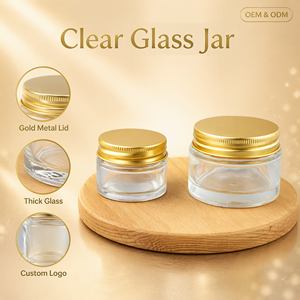 Envases de Vidrio Transparente para Velas, Frascos de Vidrio con Tapa para Velas Aromáticas, 20g 30g 50g 100g para Bálsamo Labial, Venta al por Mayor - Product Image 1