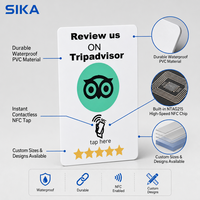 بطاقة NFC قابلة للبرمجة من SIKA بتردد 13.56 ميجاهرتز، سعة 504 بايت، لوسائل التواصل الاجتماعي NFC215، بطاقة أعمال لمراجعات جوجل، مقاومة للماء والظروف الجوية