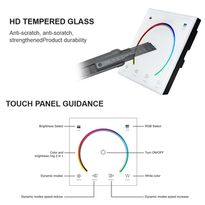 Bảng điều khiển cảm ứng treo tường thông minh <span class=keywords><strong>LED</strong></span> Dimmer 12V 24V RGB RGBW 86*86 Mét dải ánh sáng Dimmer cho 4A COB <span class=keywords><strong>LED</strong></span> Strip thông minh điều khiển - Product Image 5