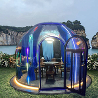 Dômes de glamping préfabriqués modernes avec ciel étoilé pour salle à manger, maisons minuscules à bulles, tentes en polycarbonate détachables pour hôtels et salles de bain