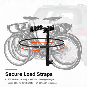 Porte-vélos arrière pour 4 vélos, fixation sur attelage, pour SUV, camion, minivan, fourgonnette, camping-car, pick-up, <span class=keywords><strong>fourgon</strong></span>, vélos électriques, VTT, vélos de route et de ville - Product Image 5