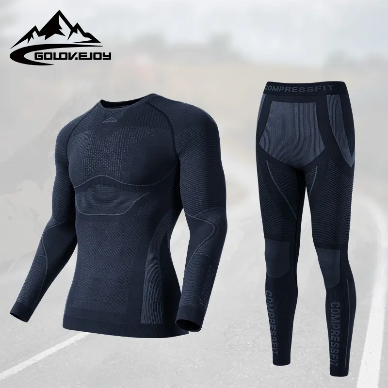 SGY03 Hot Sale Men's Ciclismo Roupas Corpo Quente De Malha Roupa Interior Sports Suit Roupa Física Homens Roupa Interior Térmica Set